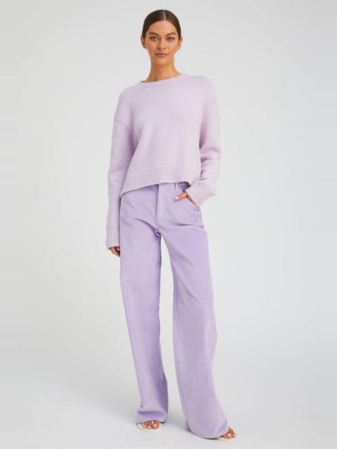 LAVENDER CORDUROY WIDE LEG TROUSERS