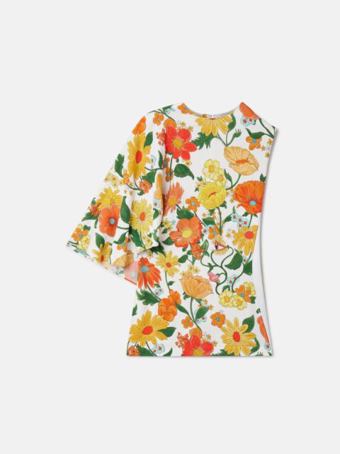 Lady Garden Print One-Sleeve Top