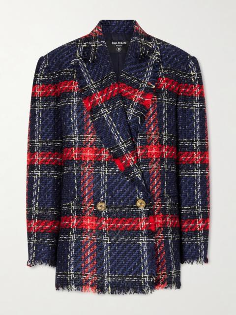 Fringed Checked Tweed Jacket