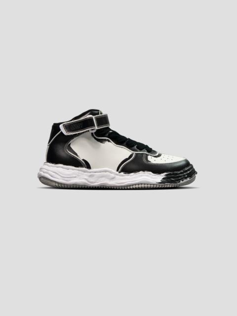 WAYNE OG SOLE MID-TOP PAINTED LEATHER SNEAKERS