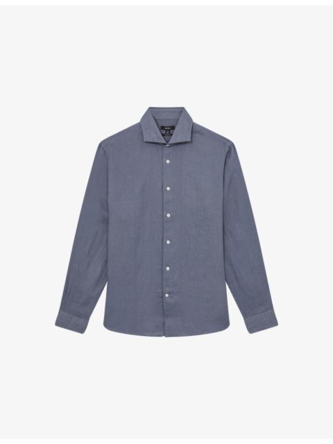Ruban Slim-Fit Long-Sleeve Linen Shirt