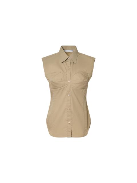 Beige Bra Detailed Sleeveless Top