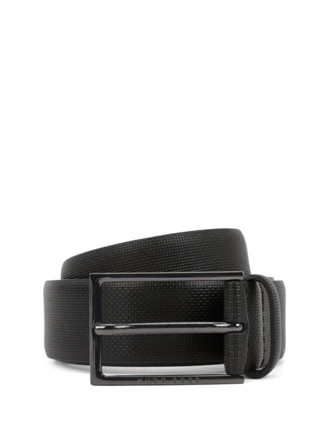 PRINTED BELT IN ITALIAN LEATHER WITH LOGO BUCKLE