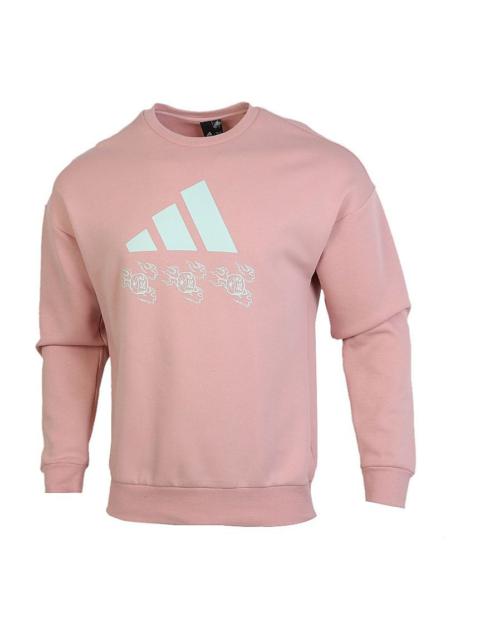 adidas Sports Round Neck Long Sleeves Pullover Pink Red GM4447