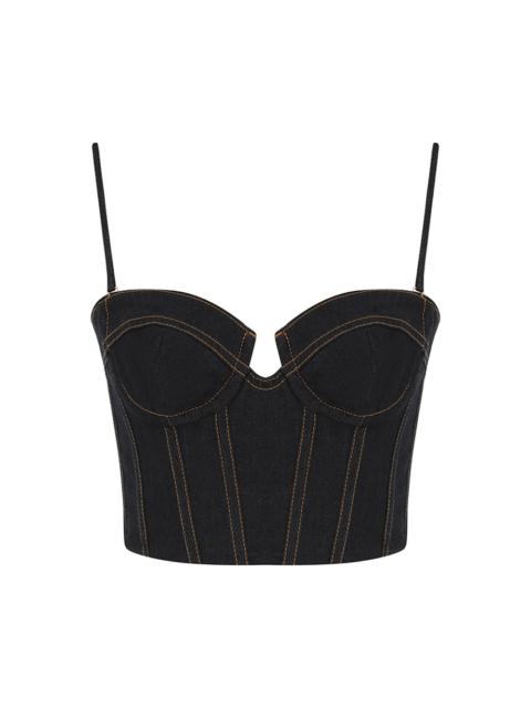CRUSH DENIM CORSET TOP