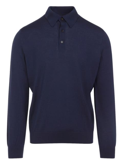 buttoned long-sleeve polo shirt