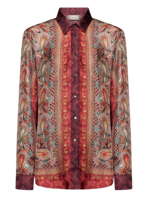 paisley-print silk shirt