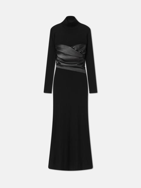 Mesh Jersey And Okobor™ Alt-Leather Maxi Dress