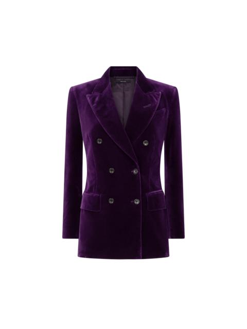 WALLIS DOUBLE BREASTED PEAK LAPEL VELVET JACKET