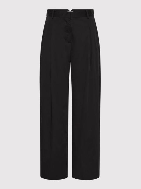 Cotton Barrel Leg Pants - Black