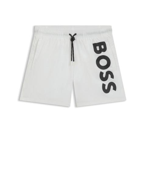 CONTRAST-LOGO SWIM SHORTS IN QUICK-DRYING FABRIC