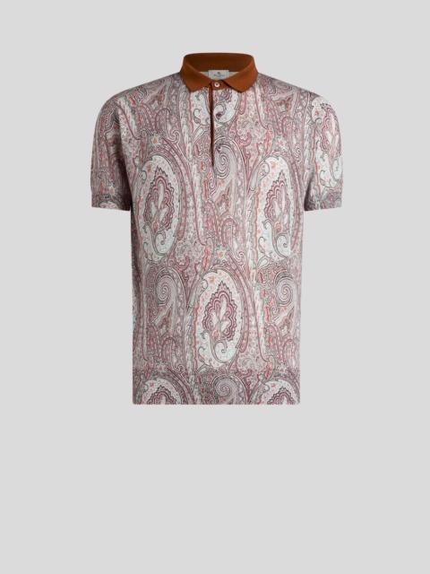 SILK- AND CASHMERE-BLEND POLO SHIRT WITH FLORAL PAISLEY MOTIF