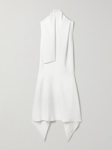 Loell Draped Duchesse-satin Midi Dress