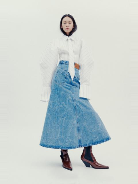 ACID WASH DENIM SKIRT INDIGO ACID WASH