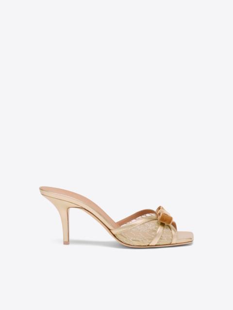 Perla 70 Gold Glitter Mesh Heeled Sandals