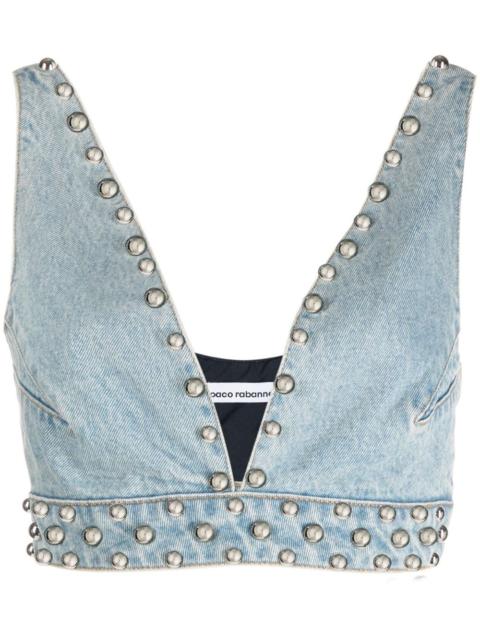 studded denim bralette