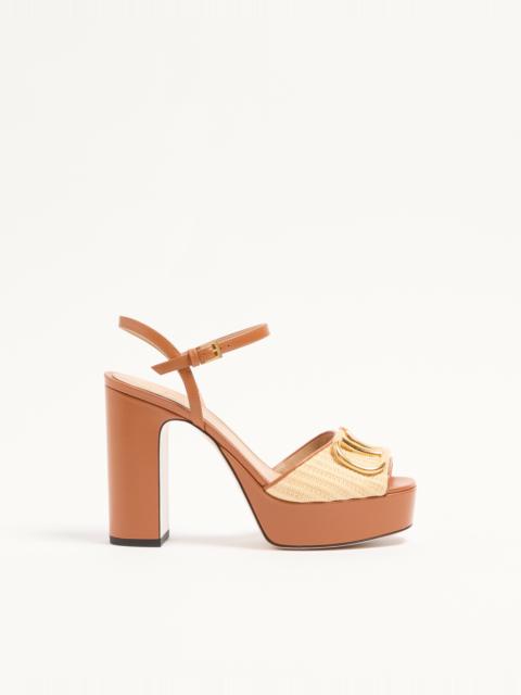 VLOGO SIGNATURE PLATFORM SANDAL IN RAFFIA 115MM