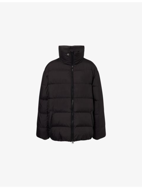 Funnle-Neck Shell-Down Puffer Jacket