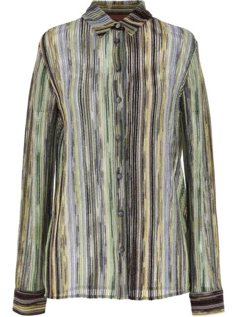 striped lamé shirt