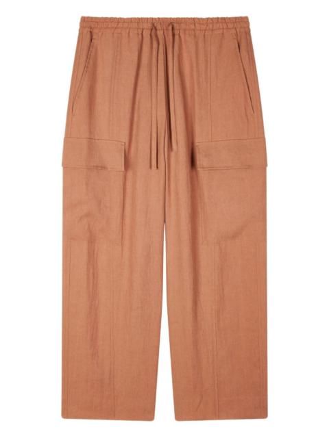 cargo-pocket linen trousers