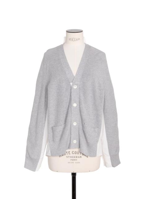 Cotton Knit x Cotton Poplin Cardigan