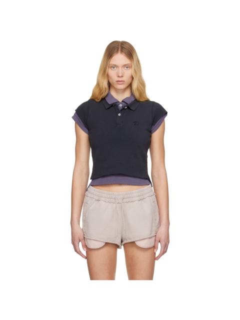 Navy Layered Shrunken Polo
