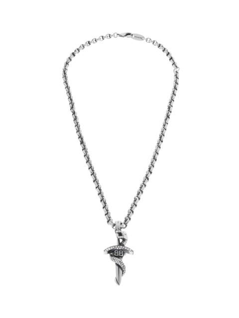 Goth Snake Necklace  in Antique Silver