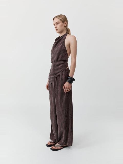 Jacquard Relaxed Pants - Chocolate Plum