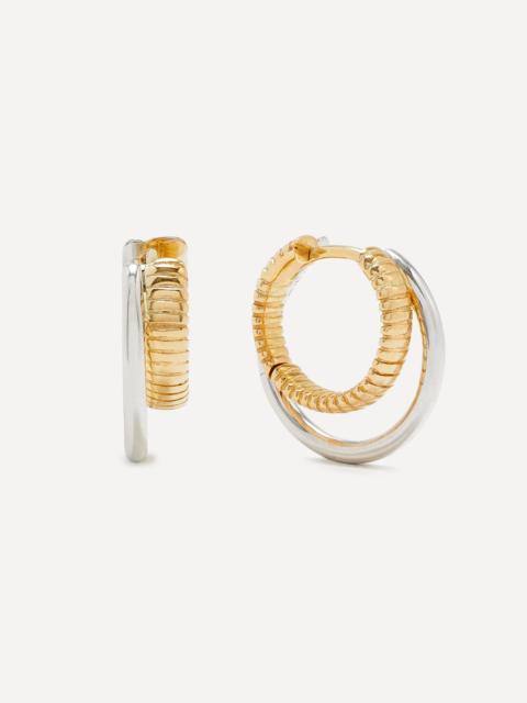 9ct Gold Paire De Creoles Berlingot Hoop Earrings