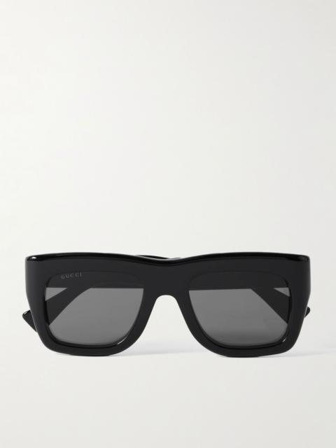 Oversized D-Frame Acetate Sunglasses Black