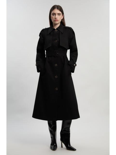 Pleated Back Trench Coat