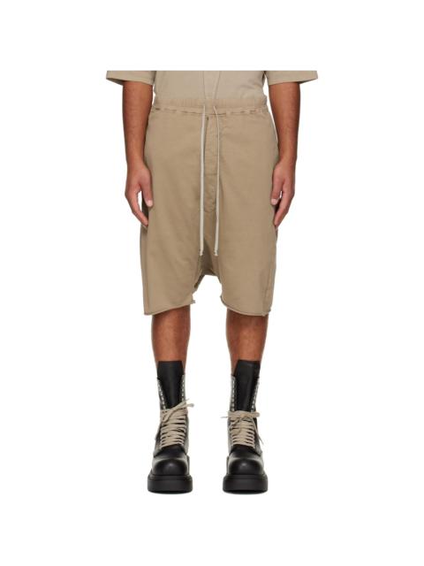 Taupe Concordians Drawstring Pods Shorts