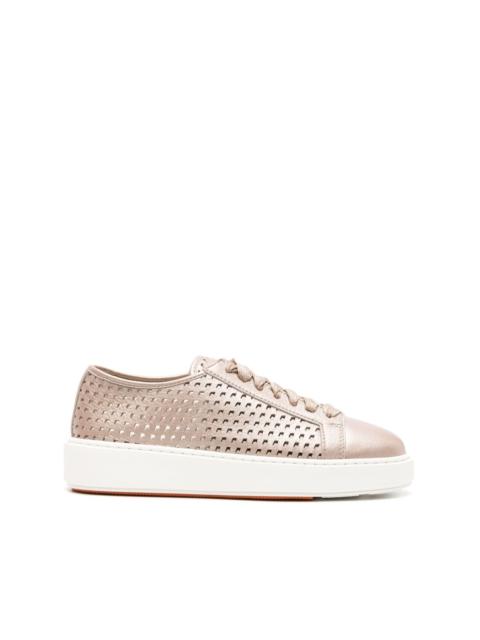 perforated leather sneakers