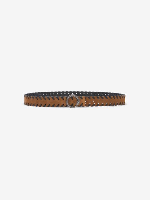 Leather Belt With Snake Buckle
