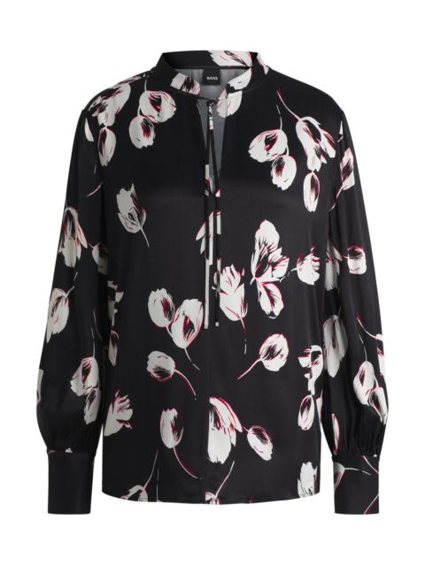 RELAXED-FIT BLOUSE WITH TULIP PRINT