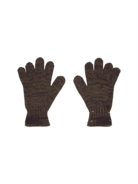 Brown Knit Gloves