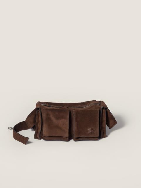 Utilitaire suede shoulder bag