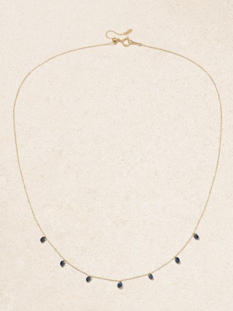 18-karat gold sapphire necklace Blue