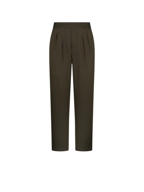 COTTON SILK BENGAL STRIPE PLEATED LOUNGE PANT