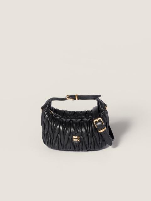 Matelassé nappa leather pouch