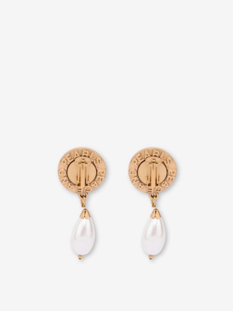 PEACE & PEARLS DANGLING EARRINGS