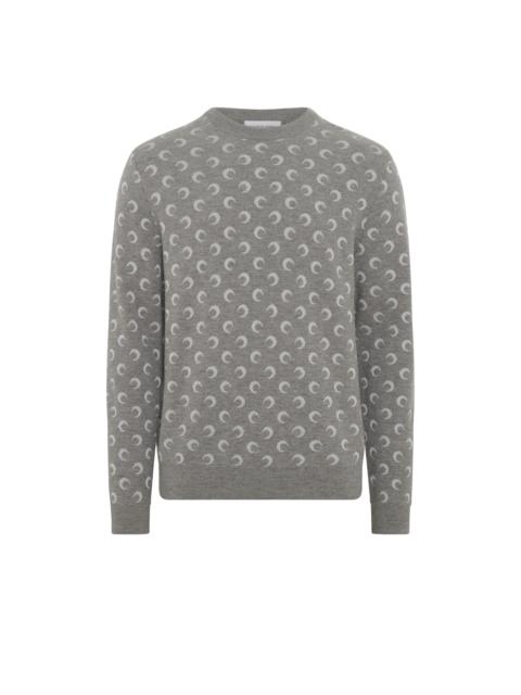MOON JACQUARD KNIT CREWNECK SWEATER
