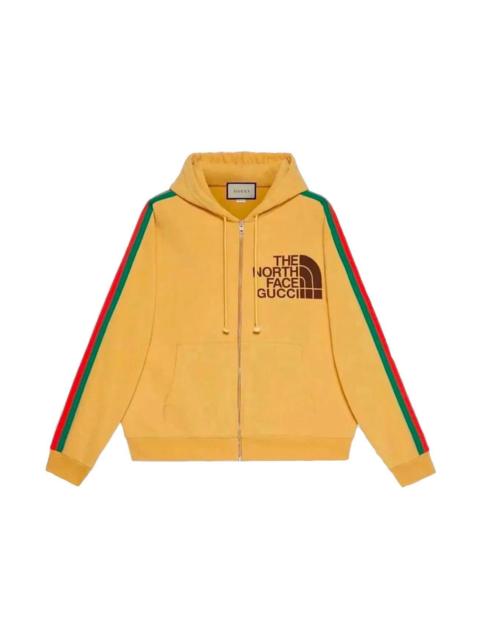 Gucci x The North Face Web Print Cotton Sweatshirt Gold