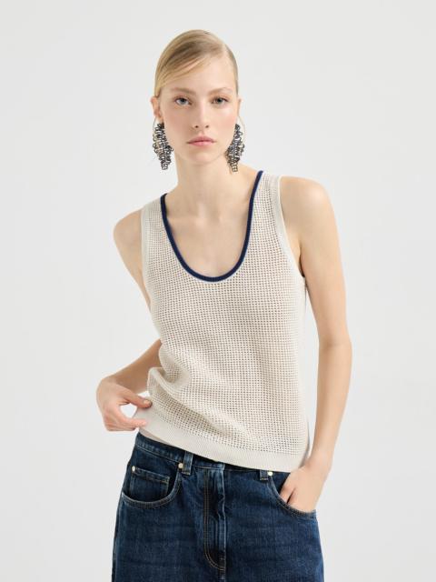 Cotton net knit top