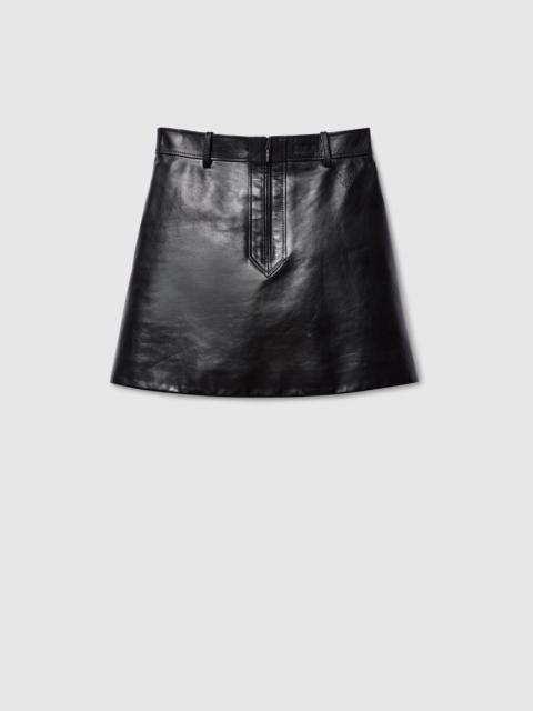 Leather mini skirt