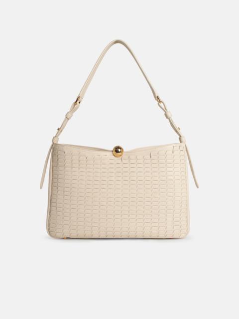 CREAM LEATHER LARGE 'SFERA SOFT' BAG