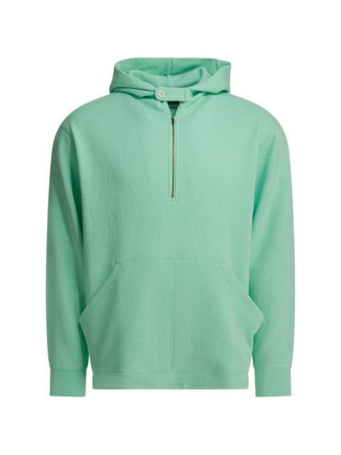 zip-up hooded sweatshirt