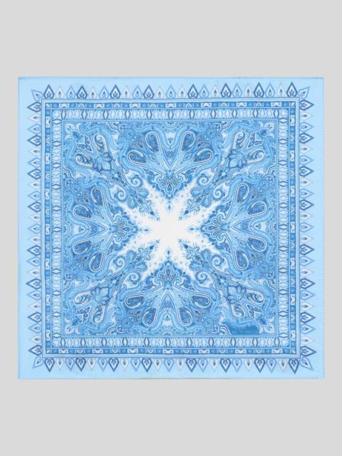 SILK POCKET SQUARE WITH FLORAL PAISLEY MOTIF