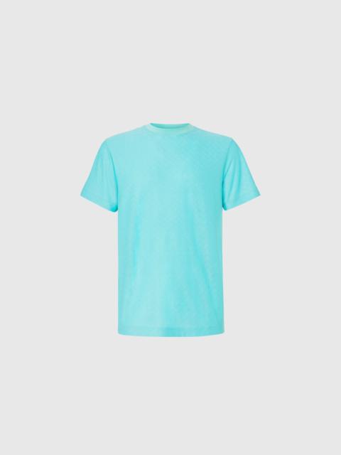 Tone-on-tone zig zag cotton jersey crewneck T-shirt