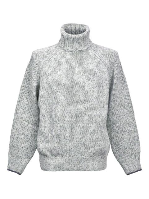 turtleneck ribbed knit sweater